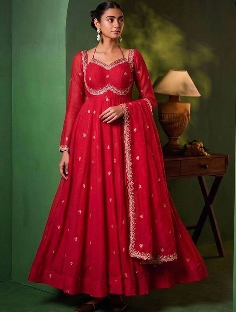 Women Ethnic Motifs Embroidered Empire Kurta with Pyjamas & With Dupatta