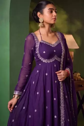 Women Ethnic Motifs Embroidered Empire Kurta with Pyjamas & With Dupatta