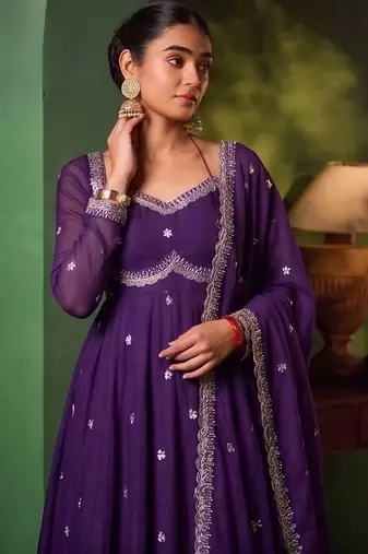 Women Ethnic Motifs Embroidered Empire Kurta with Pyjamas & With Dupatta
