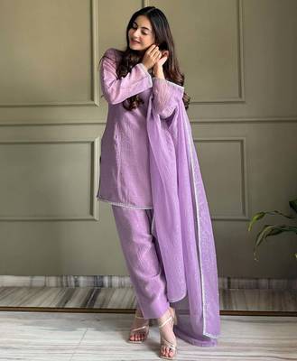 Onion zardosi work crunchy silk patiala salwar suit set with crunchy silk dupatta 2