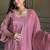 Pink zardosi work crunchy silk patiala salwar suit set with crunchy silk dupatta