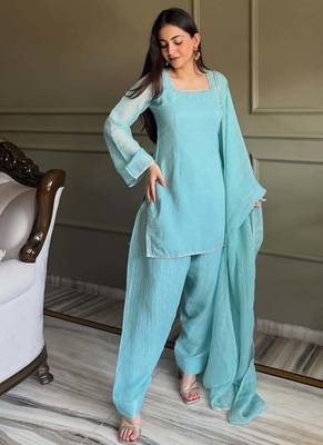 Rama zardosi work crunchy silk patiala salwar suit set with crunchy silk dupatta 4