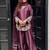 Onion embroidery work silk crepe patiala pant suit set with net dupatta