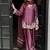 Onion embroidery work silk crepe patiala pant suit set with net dupatta
