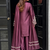 Onion embroidery work silk crepe patiala pant suit set with net dupatta