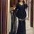 Black embroidery work silk crepe palazzo salwar suit set with organza silk dupatta
