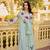 Rama embroidery work cotton butti stitched salwar suit set with chanderi dupatta