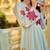 Rama embroidery work cotton butti stitched salwar suit set with chanderi dupatta