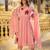 Pink embroidery work cotton butti stitched salwar suit set with chanderi dupatta