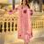 Pink embroidery work cotton butti stitched salwar suit set with chanderi dupatta