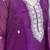 Purple beads work chinnon silk blend pant kurta set with koti