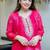 Rani beads work chinnon silk palazzo salwar suit set with koti