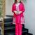 Rani beads work chinnon silk palazzo salwar suit set with koti