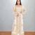 White & Gold Embroidered Moroccan Kaftan Dress