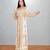 White & Gold Embroidered Moroccan Kaftan Dress