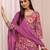 Pink embroidered chinon semi-stitched palazzo style salwar suit