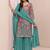 Sky blue embroidered chinon semi-stitched palazzo style salwar suit