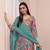 Sky blue embroidered chinon semi-stitched palazzo style salwar suit