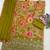Olive green embroidered chinon semi-stitched palazzo style salwar suit