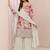 White embroidered chinon semi-stitched palazzo style salwar suit