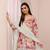 White embroidered chinon semi-stitched palazzo style salwar suit