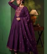 Women Ethnic Motifs Embroidered Empire Thread Work Kurta with Trousers & With Dupatta