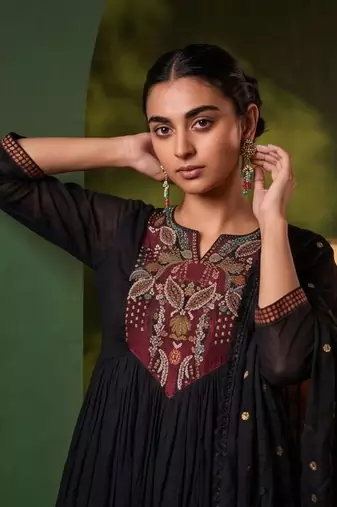 Women Ethnic Motifs Embroidered Empire Thread Work Kurta with Trousers & With Dupatta