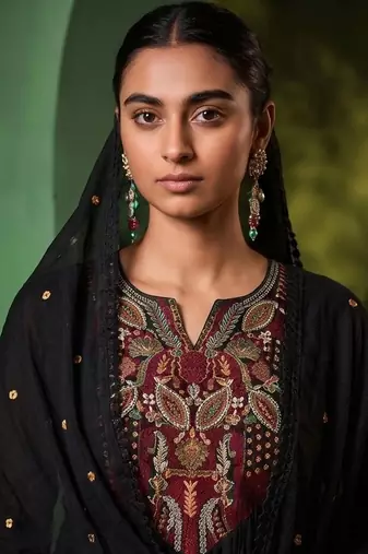 Women Ethnic Motifs Embroidered Empire Thread Work Kurta with Trousers & With Dupatta