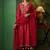 Women Ethnic Motifs Embroidered Regular Thread Work Chanderi Cotton Kurta with Trousers & With