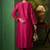 Women Ethnic Motifs Embroidered Regular Thread Work Chanderi Cotton Kurta with Trousers & With