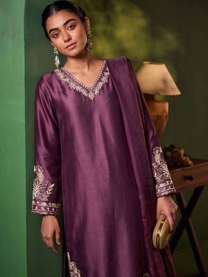 Women Ethnic Motifs Embroidered Regular Thread Work Kurta with Trousers & With Dupatta 7