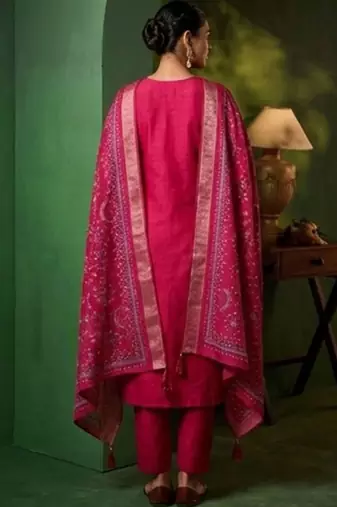 Women Ethnic Motifs Embroidered Regular Thread Work Kurta with Trousers & With Dupatta