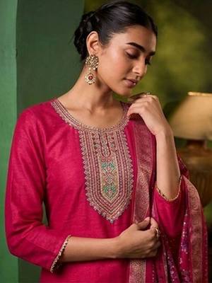 Women Ethnic Motifs Embroidered Regular Thread Work Kurta with Trousers & With Dupatta 3