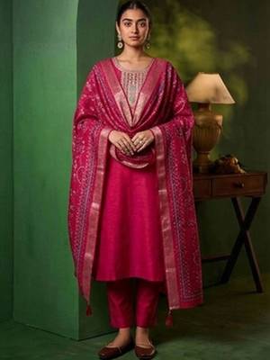Women Ethnic Motifs Embroidered Regular Thread Work Kurta with Trousers & With Dupatta 7