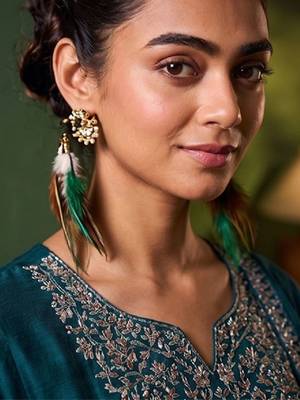 Women Ethnic Motifs Embroidered Regular Thread Work Kurta with Trousers & With Dupatta 2
