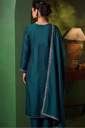 Women Ethnic Motifs Embroidered Regular Thread Work Kurta with Trousers & With Dupatta