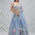 Women's  Sky Blue Net Zari  Embroidery Work Lehenga Choli
