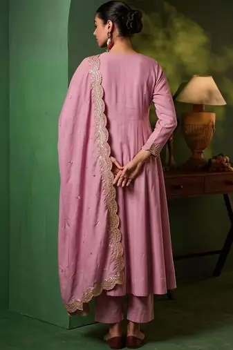 Women Ethnic Motifs Embroidered Regular Kurta with Trousers & With Dupatta