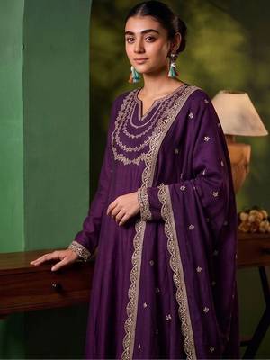 Women Ethnic Motifs Embroidered Regular Thread Work Kurta with Trousers & With Dupatta 6
