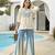 White and Sky Blue Embroidered Co-Ord Set