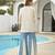 White and Sky Blue Embroidered Co-Ord Set