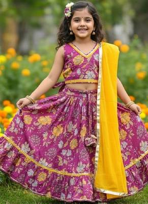 Purple floral lehenga choli 1