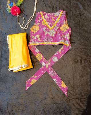 Purple floral lehenga choli 2