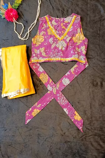 Purple floral lehenga choli