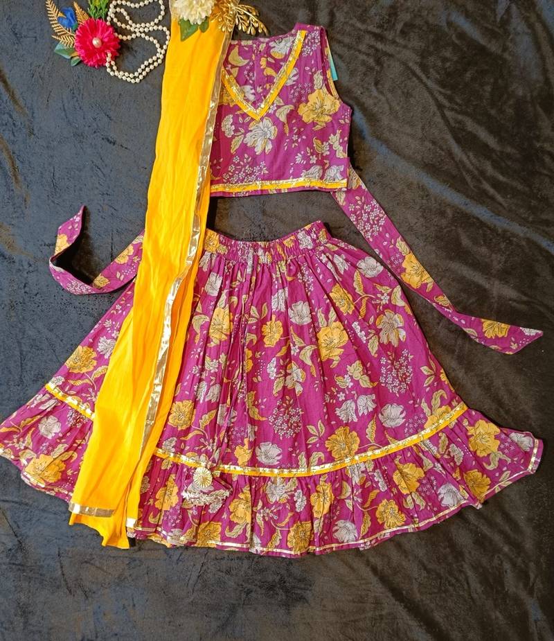 Purple floral lehenga choli