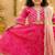 Pink block print lehenga