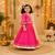 Pink block print lehenga