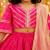Pink block print lehenga
