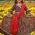 Navy blue floral lehenga