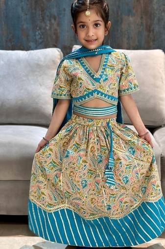 Blue paisley lehenga
